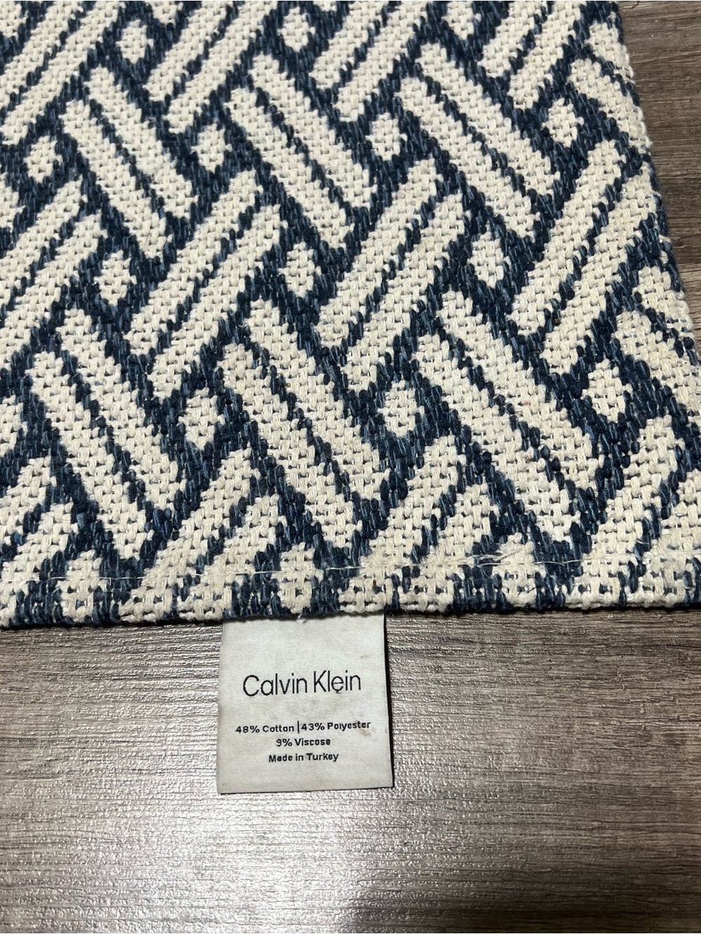 Calvin Klein Blue and Cream Runner Rug - Picture 3 of 6